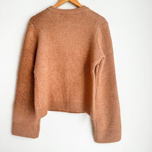 French Connection Camel Beige Classic Thick Tight KNit Cardigan M - Picture 6 of 6